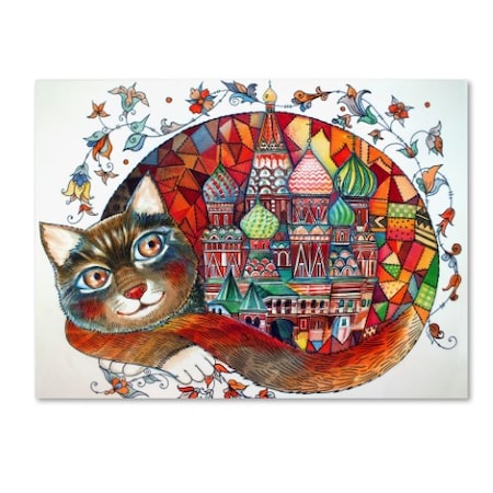 Oxana Ziaka 'Red Cat 3' Canvas Art,14x19